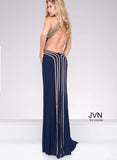 Serenade Jovani Dress-Trendi737 Jewelry Boutique-blue and gold jovani dress,blue and gold prom dress,blue jovani dress,dress,gala dress,jovani dress,open back dress,open back jovani dress,pageant dress,prom dress,serenade jovani dress