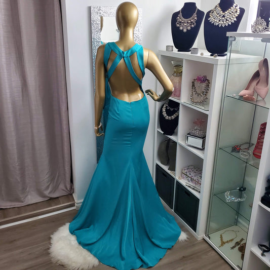 La Dama Jovani Dress-Trendi737 Jewelry Boutique-bridal party dress,gala dress,Jovani dress,pageant dress,prom dress,special occasion dress,turquoise jovani dress