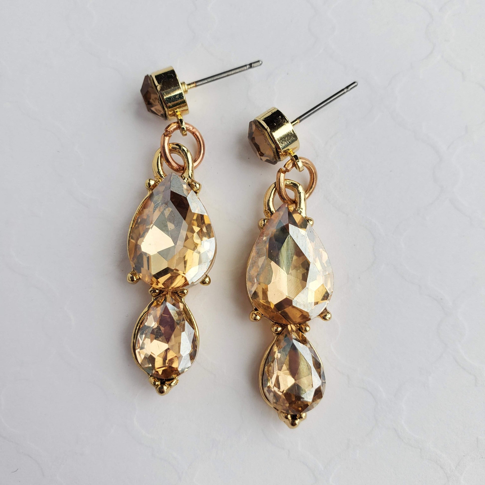 Champagne Mini Dangle Earrings-Trendi737 Jewelry Boutique-champagne dangle errings,champagne earrings,dangle earrings,earrings