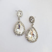 Crystal Teardrop Earrings-Trendi737 Jewelry Boutique-bridal earrings,crystal earrings,pageant earrings,prom earrings,rhinestone earrings,statement earrings,teardrop earrigs