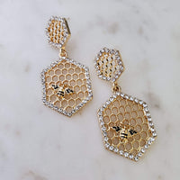 Lovely Beehives-Trendi737 Jewelry Boutique-bee earrings,bee hive earrings,beehive,beehive earrings,earrings,gold earrings,honey earrings