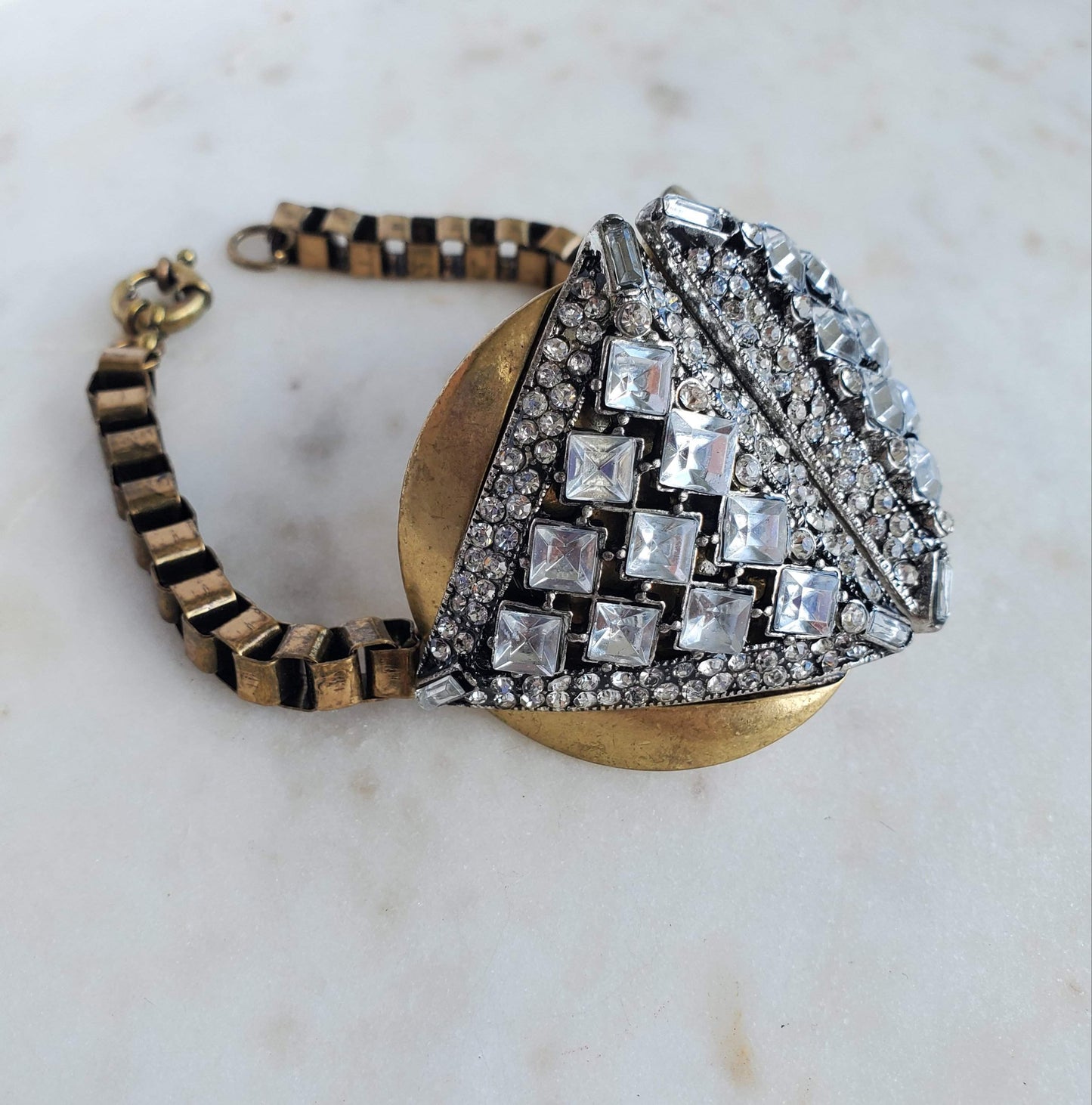 La Piramide Bracelet-Trendi737 Jewelry Boutique-Bracelet,gold bracelet,gold rhinestone bracelet,rhinestone bracelet,statement bracelet