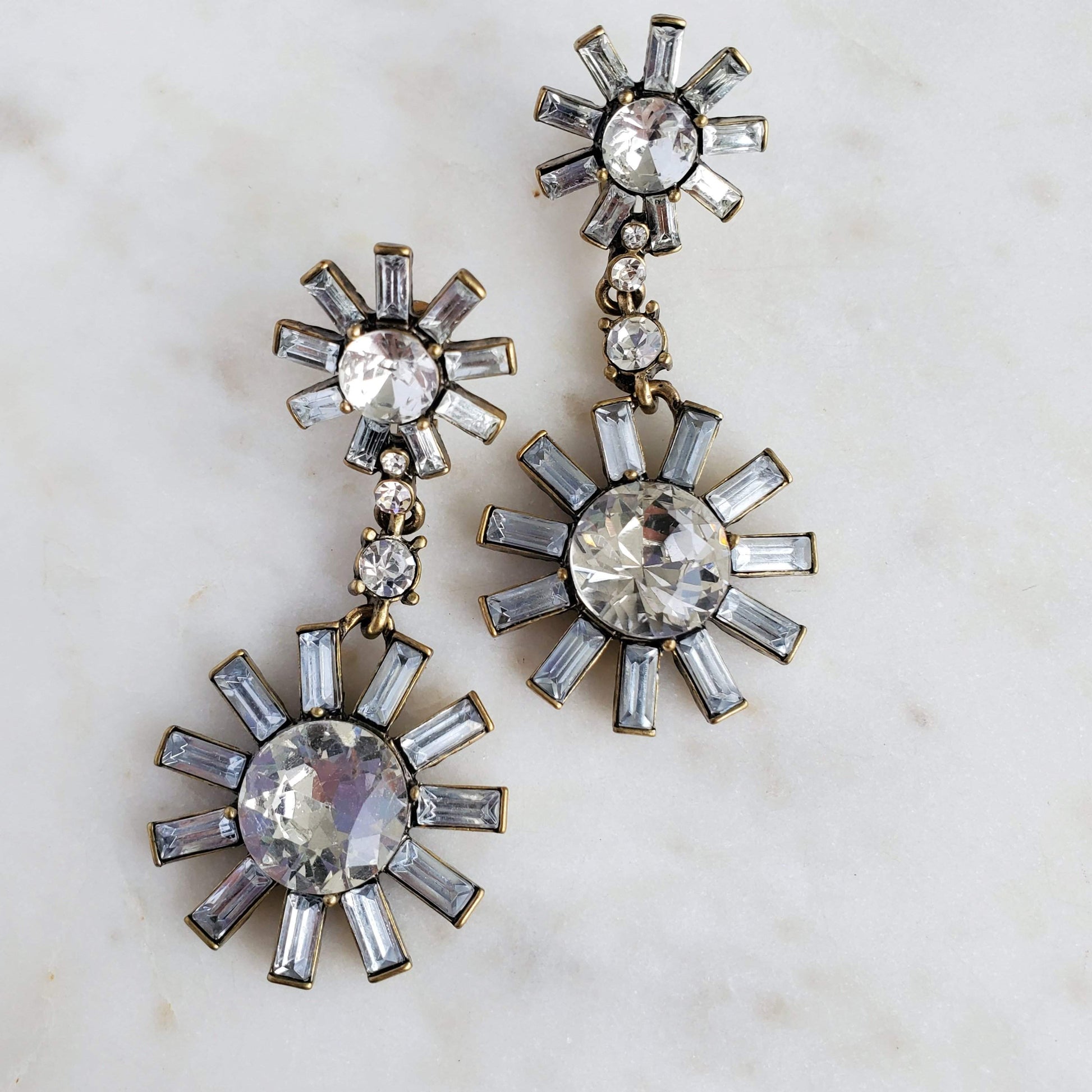 Pin Wheel Earrings-Trendi737 Jewelry Boutique-date night earrings,earrings,pageant earrings,pinwheel earrings,prom earrings,rhinestone earrings
