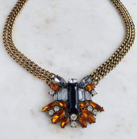 La Dama Necklace-Trendi737 Jewelry Boutique-brown,gold necklace,la dama necklace,Necklace,statement necklace