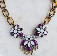 Como La Flor Necklace-Trendi737 Jewelry Boutique-acrylic necklace,animal print necklace,necklace,purple necklace,statement necklace