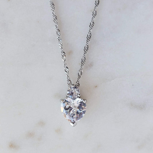 El Corazon Necklace (variation)-Trendi737 Jewelry Boutique-El corazon necklace,Heart pendant,heart pendant necklace,purple heart necklace,white heart necklace