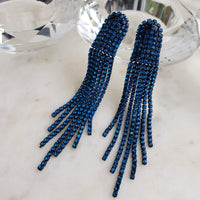 Dazzle Tassel Earrings-Trendi737 Jewelry Boutique-blue,earrings,green,long,long earrings,red