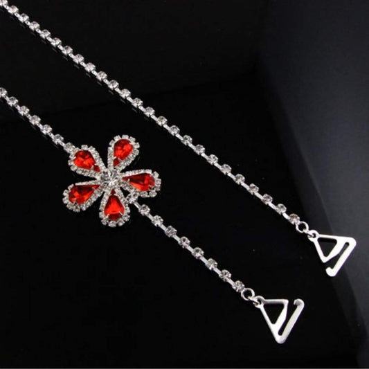 Red Flower Power Strap-Trendi737 Jewelry Boutique-bra strap,SALE