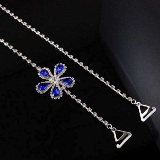 Blue Flower Power Strap-Trendi737 Jewelry Boutique-Bra Strap,Clothes accessories,SALE